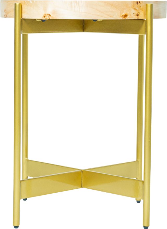 LR Home Brown Side Table with Gold Base-1
