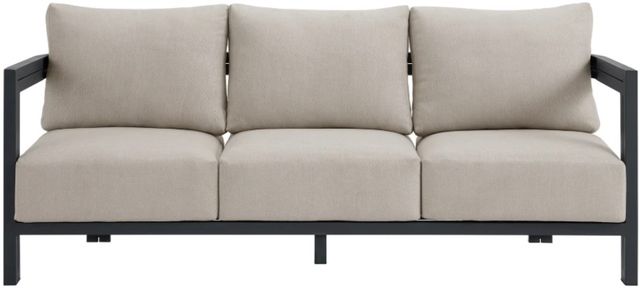 Elements International Playa Dark Gray/Olefin Beige Fabric/Metal Outdoor Sofa-2