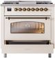 Ilve® Nostalgie II Series 36" Antique White Pro Style Dual Fuel Range-4