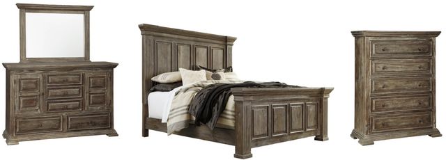 Signature Design by Ashley® Wyndahl 4-Piece Rustic Brown California King Panel Bed Set-0