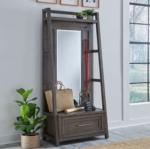 Liberty Furniture Modern Farmhouse 2-Piece Dusty Charcoal Hall Tree Set-1