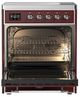 Ilve® Majestic III 30" Burgundy Pro Style Induction Range with Solid Door and Chrome Trim-1