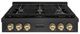 ZLINE Autograph Edition Paramount 36" Black Satin Stainless Steel Gas Rangetop with 6 Brass Burners and Porcelain Cooktop in Polished Gold Accents -0