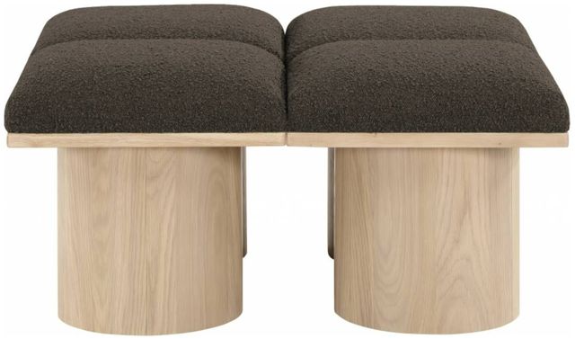 Meridian Furniture Pavilion 4-Piece Brown/Natural 36" Modular Bench Set-1