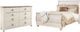 Signature Design by Ashley® Willowton 2-Piece Whitewash Queen Sleigh Bed Set-0