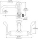 Elkay Chrome Foodservice 3-8" Adjustable Centers Wall Mount Faucet with 7" Vented Spout and 4" Wristblade Handles-1