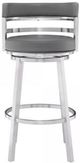Armen Living Madrid Brushed Stainless Steel/Gray Bar Stool-2