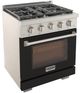 Kucht Professional KFX Series 30" Stainless Steel Pro Style Propane Gas Range with Black Door and True Simmer Burners-2