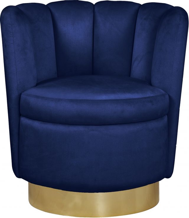 Meridian Furniture Lily Navy Velvet Swivel Chair-2