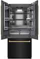 ZLINE Autograph Edition 36 in. 19.6 Cu. Ft. Black Stainless Steel Built In French Door Refrigerator with Graphite Gray Interior and Champagne Bronze Accents-1