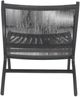 Moe's Home Collection Palma Black Teak Outdoor Lounge Chair with Black Wicker Back and Seat-3