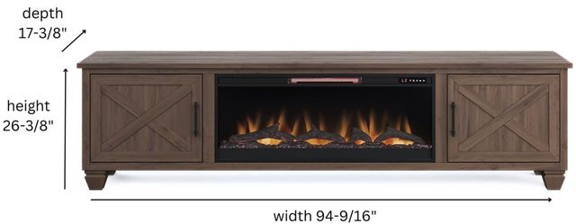 Legends Home Real Cozy Liberty Whiskey 95" Fireplace Console-2