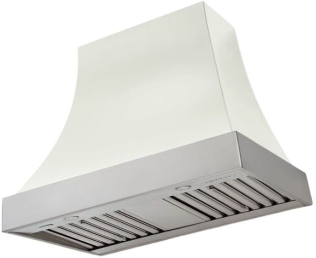 AGA Cascade 36" White Wall Mounted Range Hood  with Brushed Nickel Trim-0