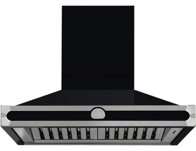La Cornue CornuFé 90 AlberTine 36" Gloss Black Wall Mounted Chimney Hood-0