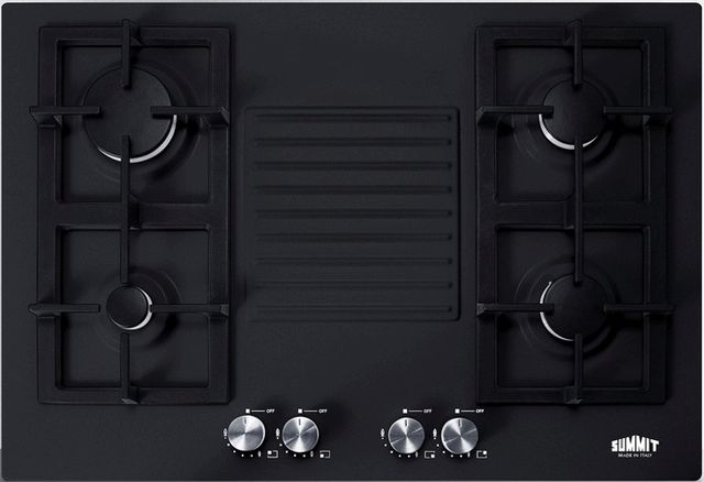 Summit® 30" Black Gas Cooktop-0