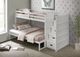 Elements International Sami White Youth Twin Over Full Step Bunk Bed with Right Headboard-1