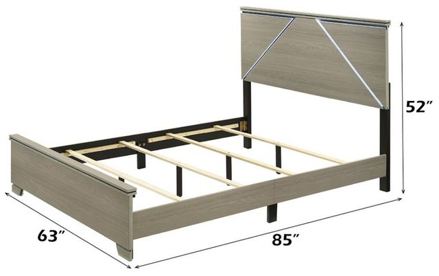 ACME Furniture Joanna Weathered Gray Queen Panel Bed-2