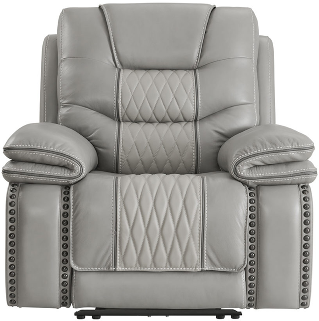 Intercon Cody Light Gray Dual-Power Recliner-1