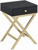 ACME Furniture Coleen Black Side Table with Brass Base-0