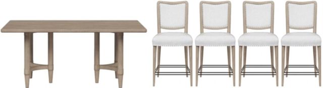 Bernards Citrus Heights 5-Piece Gray/Sand Counter Dining Table Set-0