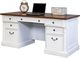 Martin Furniture Durham Weathered Wire Brushed Chalk 66" Double Pedestal Executive Desk-1