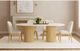 Elements International Sylvie White Faux Marble Top Dining Table with Natural Base-1