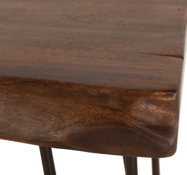 Home Trends & Design Vail Walnut Side Table with Antique Zinc Base-1