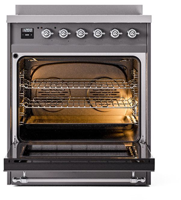 Ilve® Nostalgie II Series 30" Graphite Matte Pro Style Induction Range-2