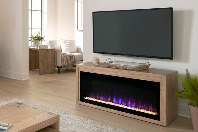 aspenhome® Lyndon Light Cashmere 75" Console with Fireplace-1