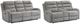 Elements International Avanti 2-Piece Whiskers Nature Grey Living Room Reclining Seating Set-0