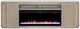 Bernards Pagosa 2-Piece Beige Marble-Top Fireplace Console with 50" Crystals Set-1