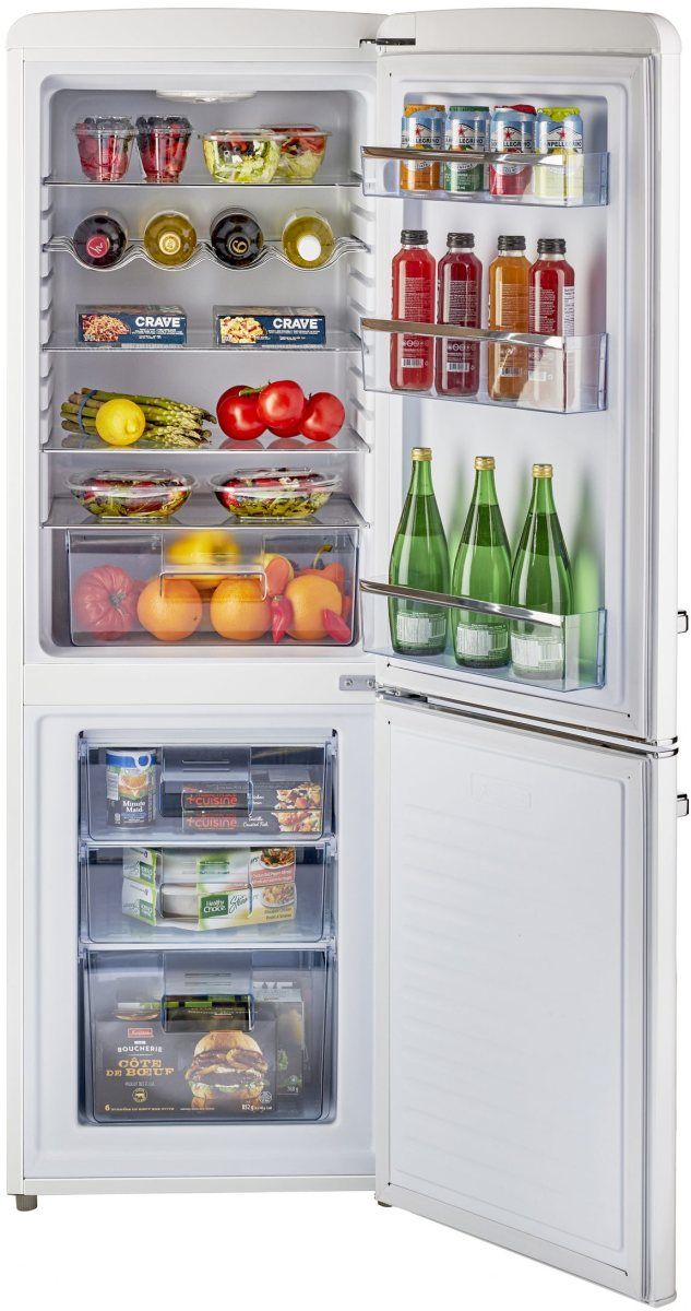 Unique® Appliances Classic Retro 7 Cu. Ft. Marshmallow White Counter Depth Bottom Freezer Refrigerator-2