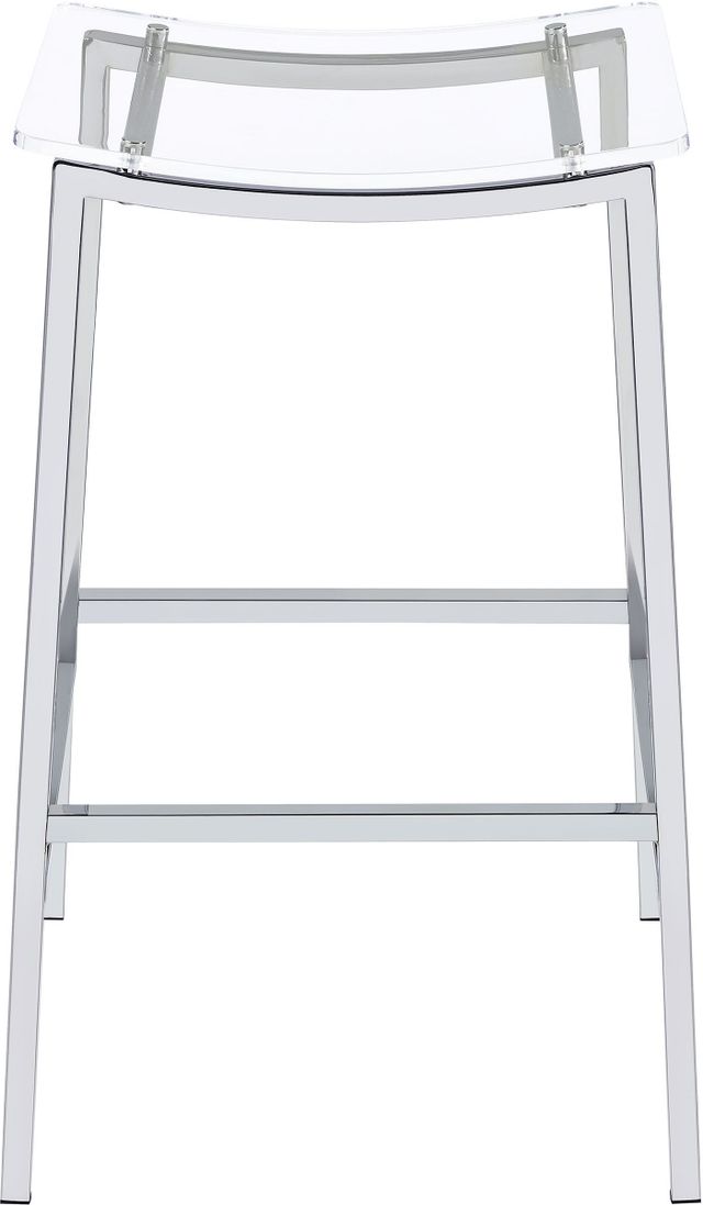 Coaster® Jovani Chrome/Clear 2-Piece Acrylic Backless Bar Stools Set-1