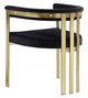 Meridian Furniture Marcello Black/Brushed Brass Velvet Dining Chair-3