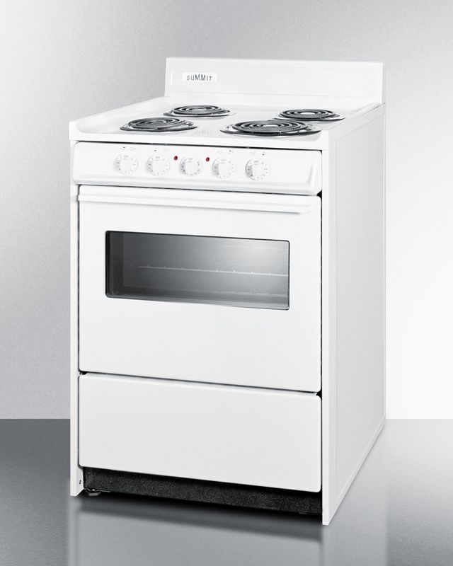 Summit® 24" White Freestanding Electric Range-2