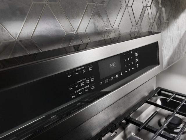 KitchenAid® 30" Stainless Steel Freestanding Dual Fuel Double Oven Range-3