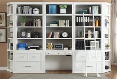 Parker House® Catalina 9-Piece Cottage White Workspace Library Wall 