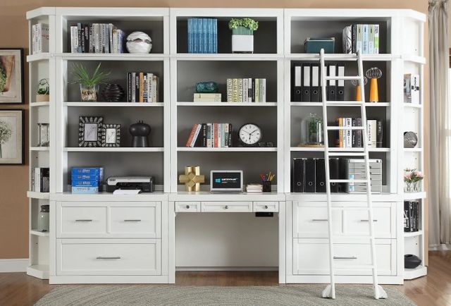 Parker House® Catalina 9-Piece Cottage White Workspace Library Wall 