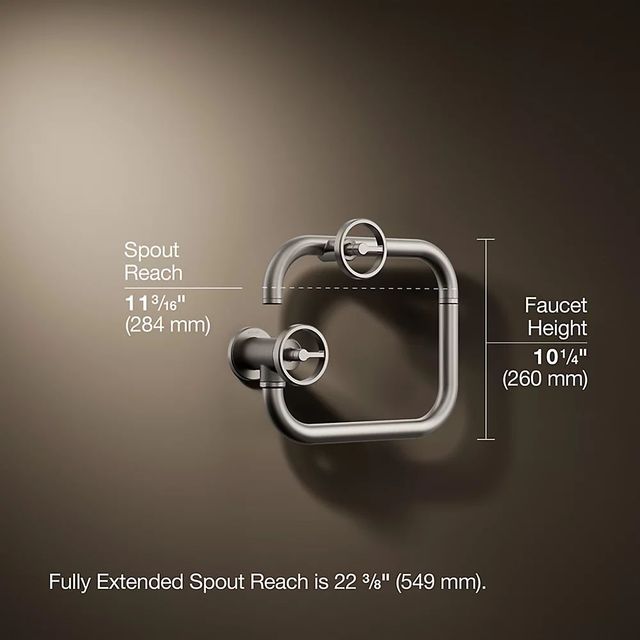 KOHLER® Billet® Vibrant Stainless Wall-Mount Pot Filler with Round Handle-2
