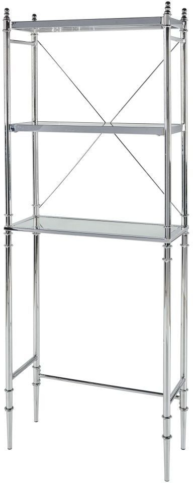 Linon Pinnacle Chrome and Glass Space saver-1