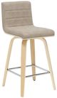 Armen Living Vienna 4-Piece Oak/Vintage Taupe Swivel Counter Stool Set-0