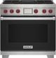 Wolf® 36" Stainless Steel Pro Style Dual Fuel Range with Black Door-0