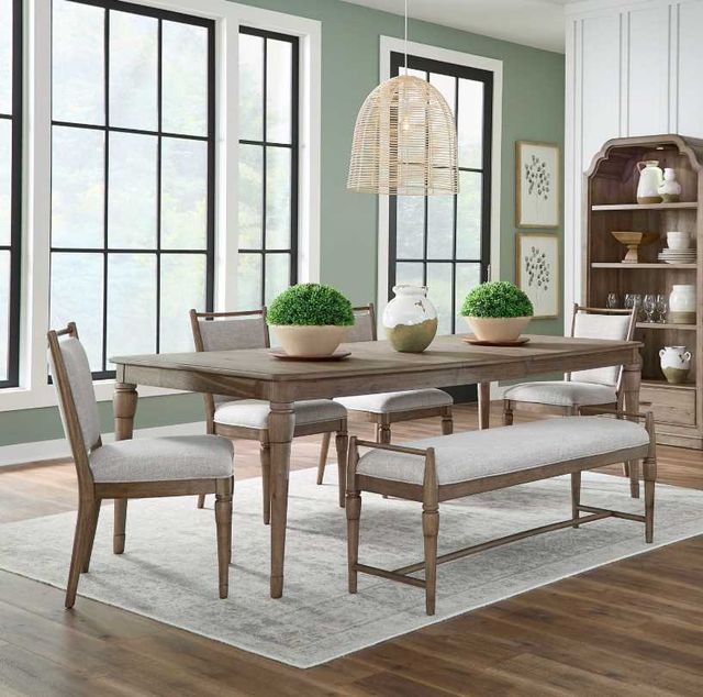 Liberty Furniture Hickory Grove 6-Piece Elliston Oatmeal/Heirloom Brown Optional Rectangular Dining Table Set-1
