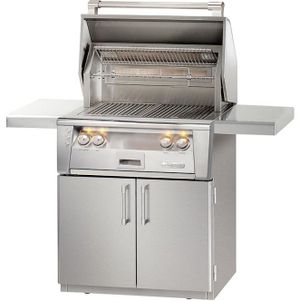 Front view of the Alfresco™ ALXE Series 2-Burner Stainless Steel Freestanding Liquid Propane Gas Grill