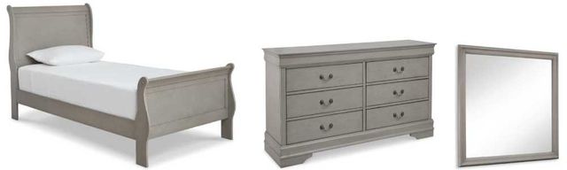 Signature Design by Ashley® Kordasky 3-Piece Gray Twin Sleigh Bed Set-0