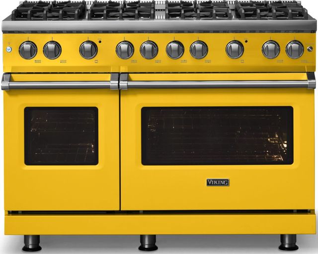 Viking® 5 Series 48" Daffodil Pro Style Gas (NG) Range with Polished Chrome Trim-3