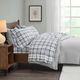 Olliix by True North by Sleep Philosophy 3 Piece Grey Plaid Twin Micro Fleece Sheet Set-5
