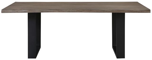 Homelegance® Rochelle Oak Dining Table with Black Base-2