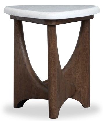 Magnussen Home® Arwen White Top End Table with Turkish Coffee Base-1
