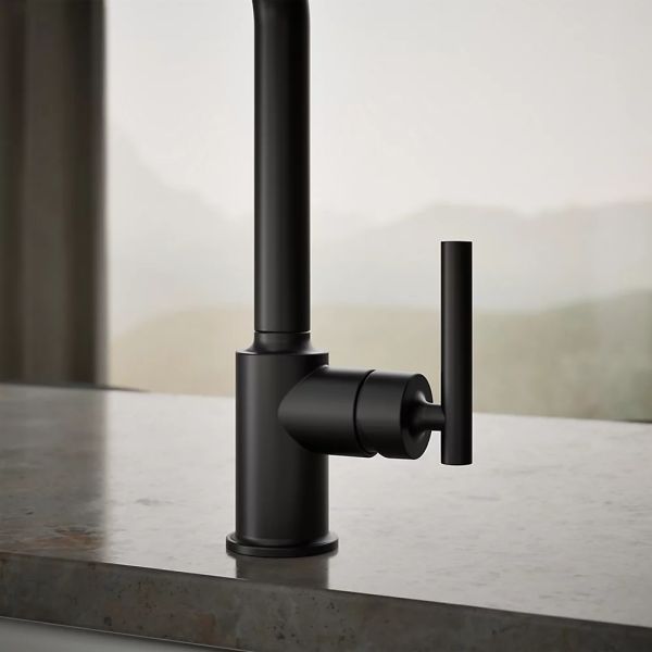 KOHLER® Purist® Matte Black Single-Handle Kitchen Sink Faucet-4